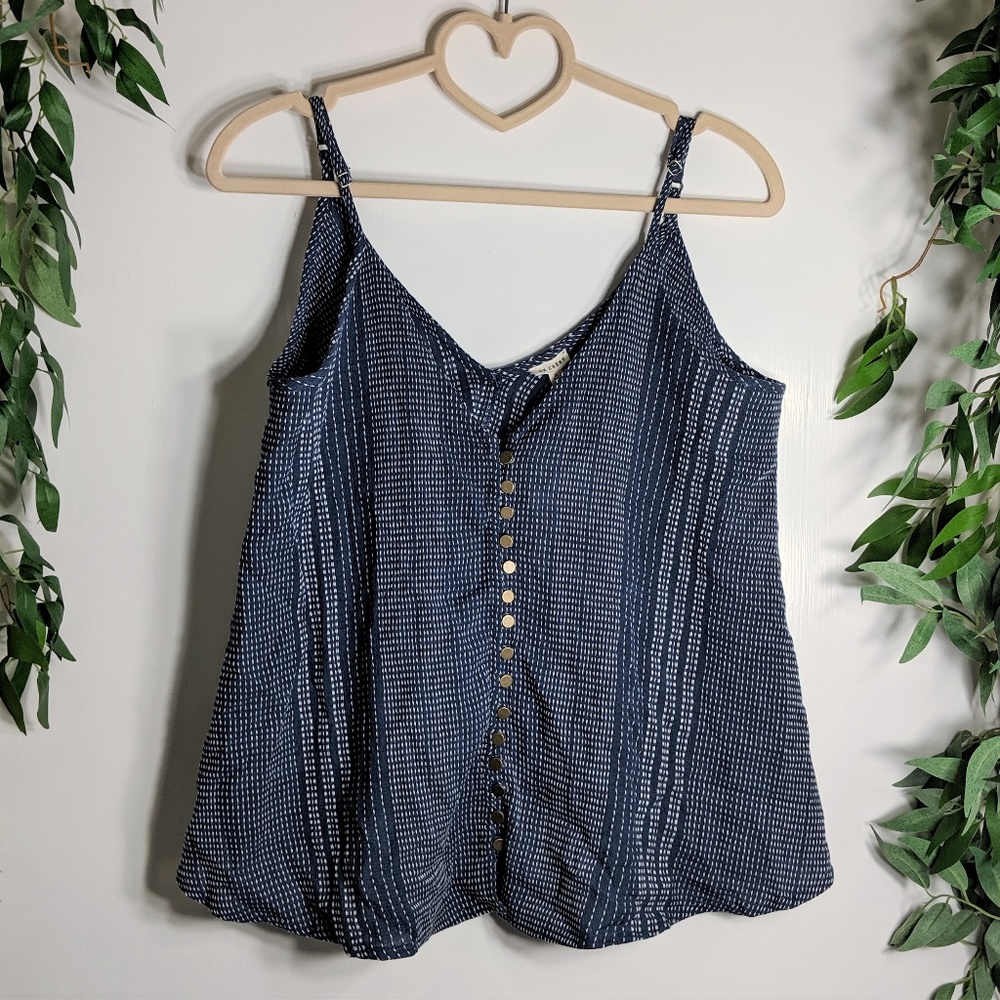 En Creme Embroidered Oversize Tank Top Size Small